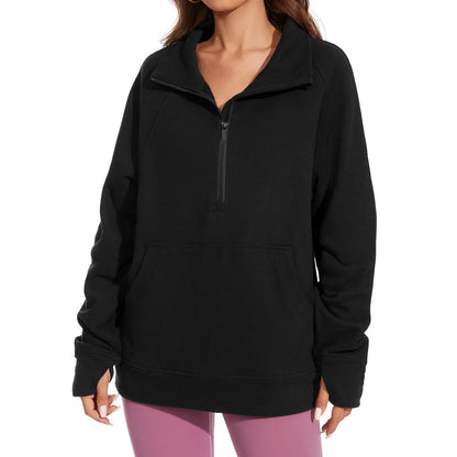 Women’s Oversized Half Zip Fleece Sweatshirts