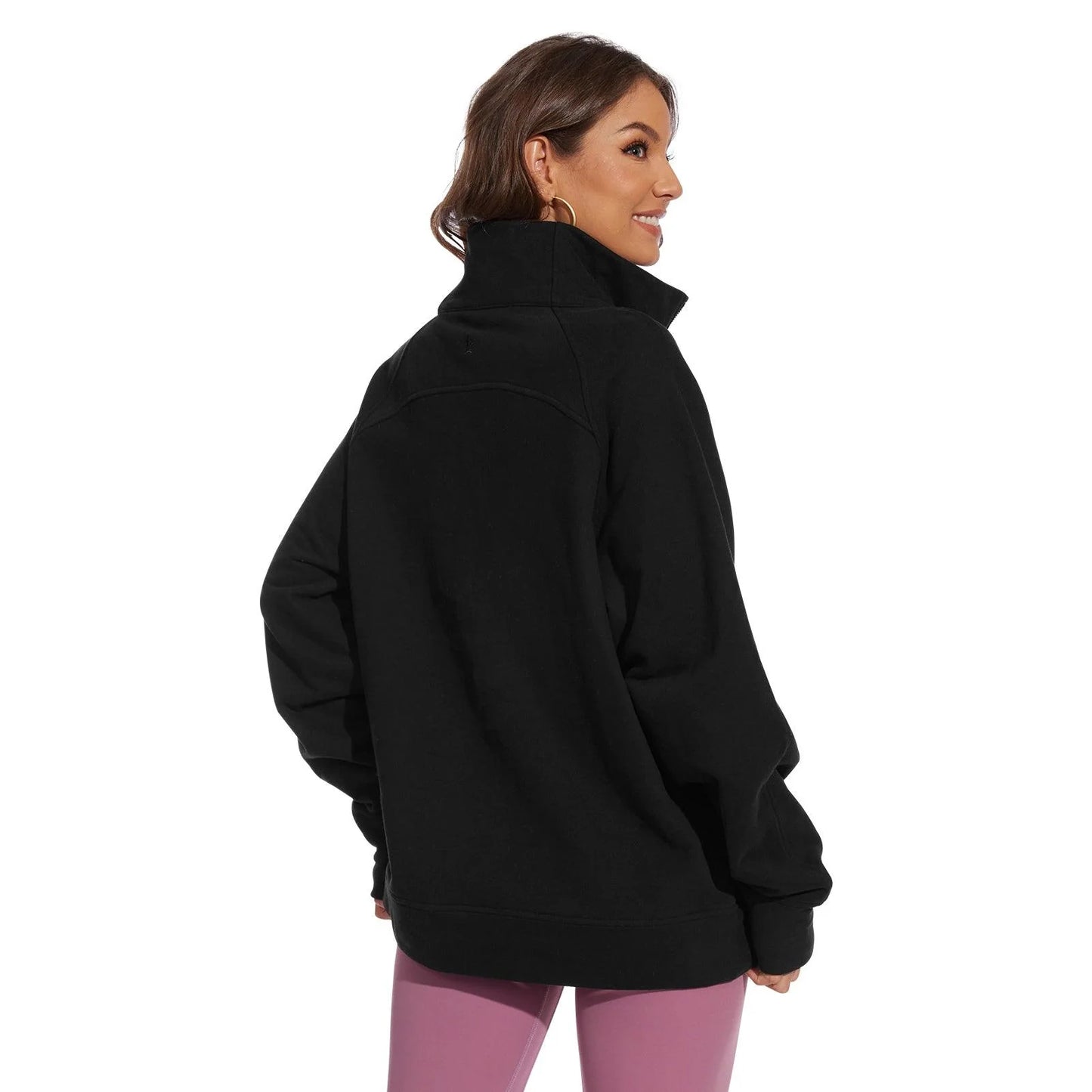 Women’s Oversized Half Zip Fleece Sweatshirts