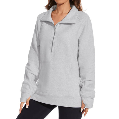 Women’s Oversized Half Zip Fleece Sweatshirts