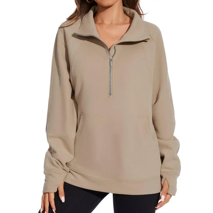 Women’s Oversized Half Zip Fleece Sweatshirts