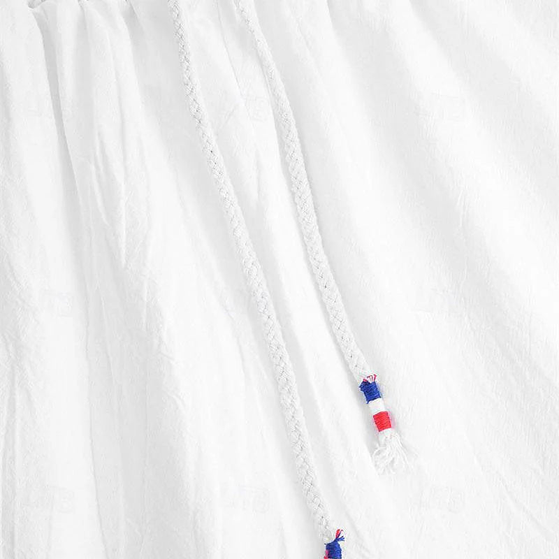 Men's two-piece set in cotton linen: top and trousers