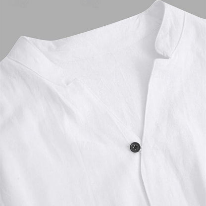 Men's two-piece set in cotton linen: top and trousers